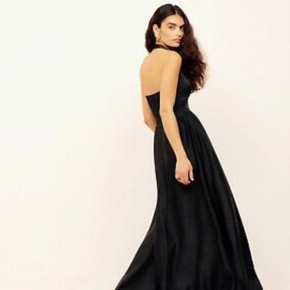 NWT Reformation Edessa Gown in Black - Picture 2 of 5